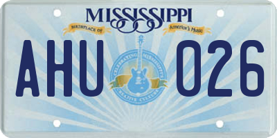 MS license plate AHU026