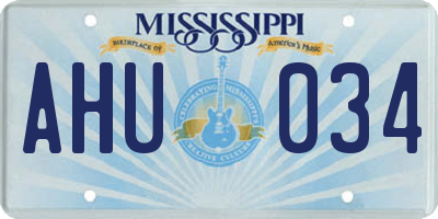 MS license plate AHU034