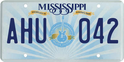 MS license plate AHU042
