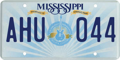 MS license plate AHU044