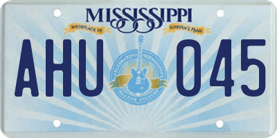 MS license plate AHU045