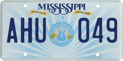 MS license plate AHU049