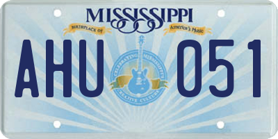 MS license plate AHU051