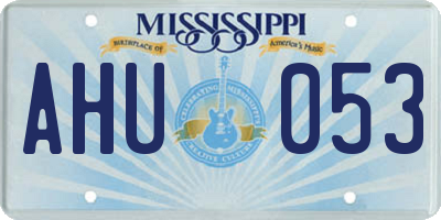 MS license plate AHU053