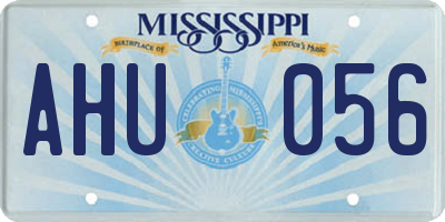 MS license plate AHU056
