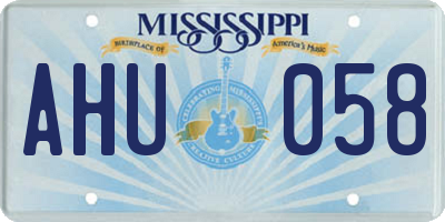 MS license plate AHU058