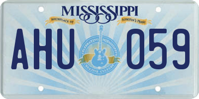 MS license plate AHU059