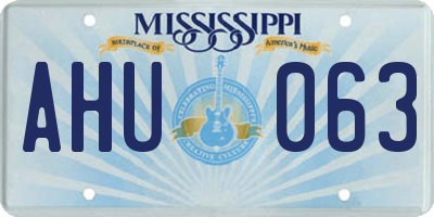 MS license plate AHU063