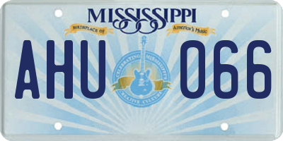 MS license plate AHU066