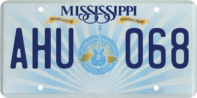 MS license plate AHU068