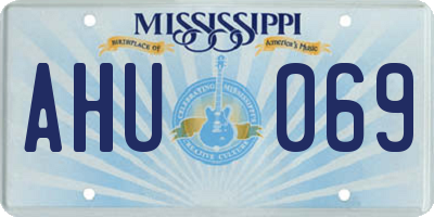 MS license plate AHU069