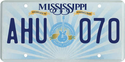 MS license plate AHU070