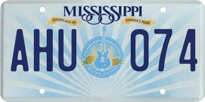 MS license plate AHU074