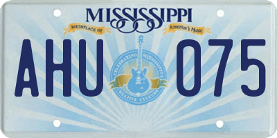 MS license plate AHU075