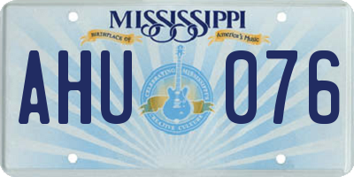 MS license plate AHU076