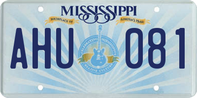 MS license plate AHU081