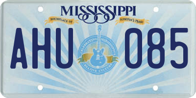 MS license plate AHU085