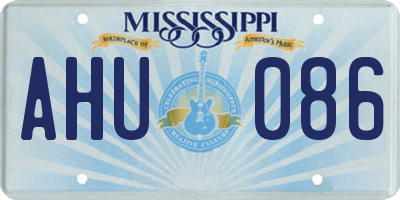 MS license plate AHU086