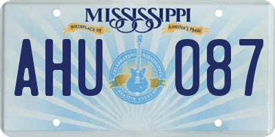 MS license plate AHU087