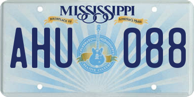 MS license plate AHU088