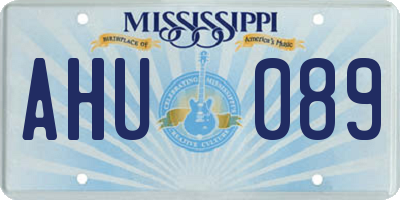 MS license plate AHU089