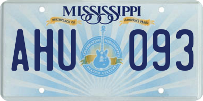 MS license plate AHU093
