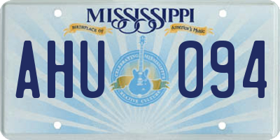 MS license plate AHU094