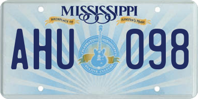 MS license plate AHU098
