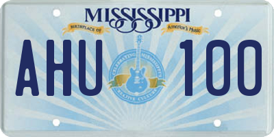MS license plate AHU100