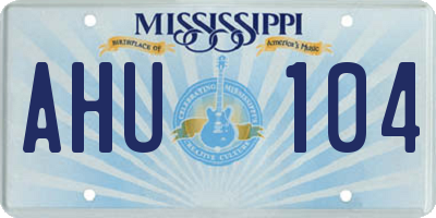 MS license plate AHU104