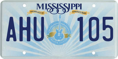 MS license plate AHU105