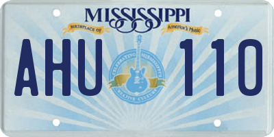 MS license plate AHU110