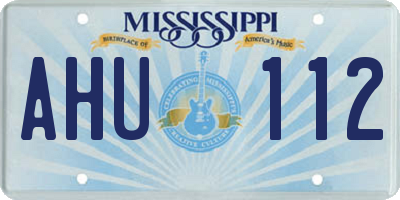 MS license plate AHU112