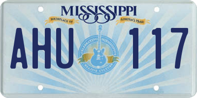MS license plate AHU117