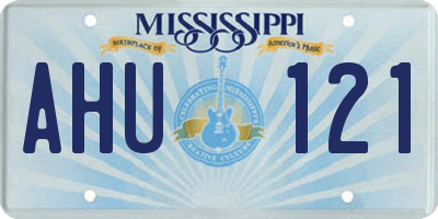 MS license plate AHU121