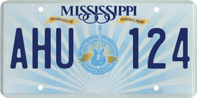 MS license plate AHU124