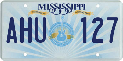 MS license plate AHU127