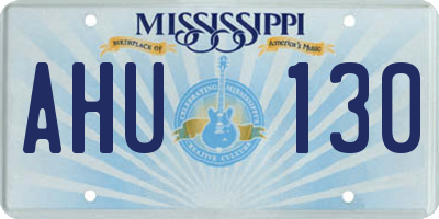 MS license plate AHU130