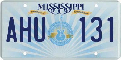 MS license plate AHU131