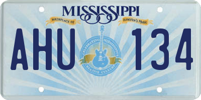MS license plate AHU134