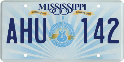 MS license plate AHU142