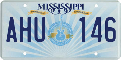 MS license plate AHU146
