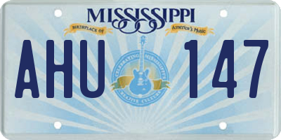 MS license plate AHU147