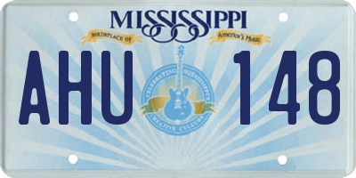 MS license plate AHU148