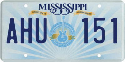 MS license plate AHU151
