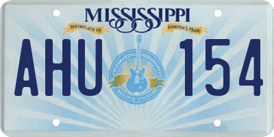 MS license plate AHU154