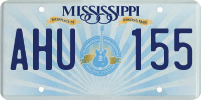 MS license plate AHU155