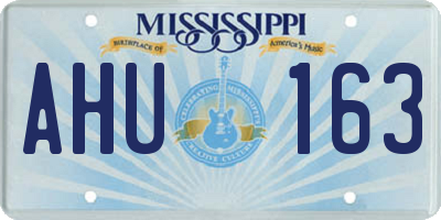 MS license plate AHU163