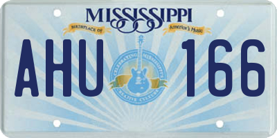 MS license plate AHU166
