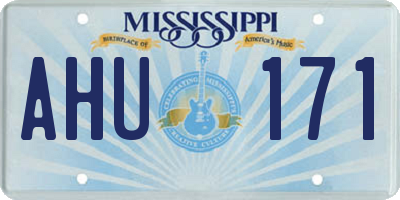 MS license plate AHU171